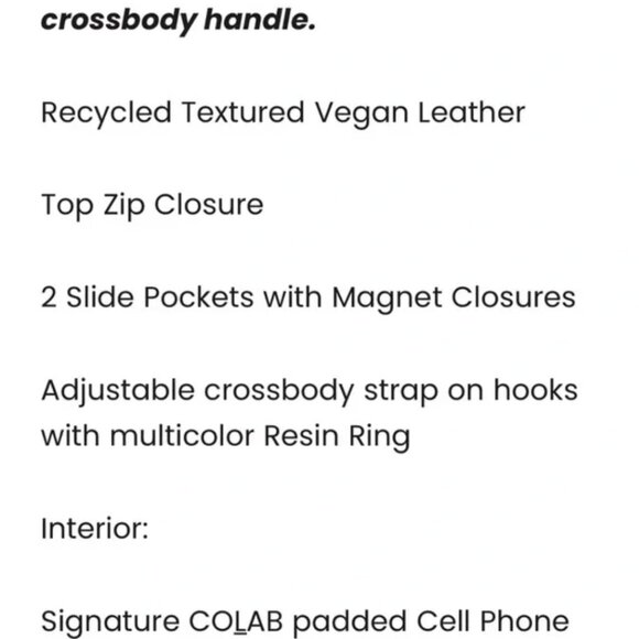 Colab Cruise Port Black Shoulder Bag Crossbody NWT - Picture 12 of 14